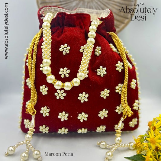 Handmade Pearl Wedding Potli
