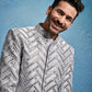 Men's Aqua Silk Blend Sherwani Set