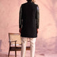 Men's Black Georgette Embellished Indo Set