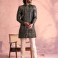 Men's Black Georgette Embellished Indo Set