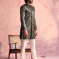 Men's Black Georgette Embellished Indo Set