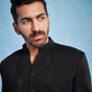 Men's Black Imported Suiting Jodhpuri And Pant Set