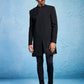 Men's Black Imported Suiting Lycra Sherwani Set