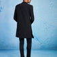 Men's Black Imported Suiting Lycra Sherwani Set