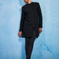 Men's Black Imported Suiting Lycra Sherwani Set