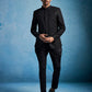 Men's Black Schiffli Jodhpuri Pant Set