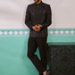 Men's Black Silk Blend Jodhpuri