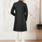 Men's Black Silk Blend Sherwani,Kurta And Pyjama Set