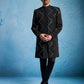 Men's Black Viscose Sherwani Set
