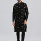 Men's Black Viscose Sherwani Set