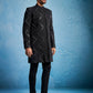 Men's Black Viscose Sherwani Set