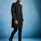 Men's Black Viscose Sherwani Set