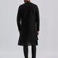 Men's Black Viscose Sherwani Set