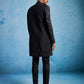Men's Black Viscose Sherwani Set