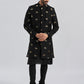 Men's Black Viscose Sherwani Set