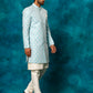 Men's Blue Imported Jacquard Indo With Kurta Pyjama Set