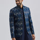 Men's Blue Silk Blend Jodhpuri