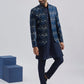 Men's Blue Silk Blend Jodhpuri