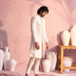 Men's Cream Georgette Embellished Indo Western Set