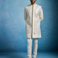 Men's Cream Silk Blend Sherwani Set