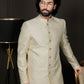 Men's Cream Viscose Sherwani Set