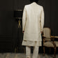 Men's Cream Viscose Sherwani Set