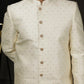 Men's Cream Viscose Sherwani Set