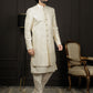Men's Cream Viscose Sherwani Set