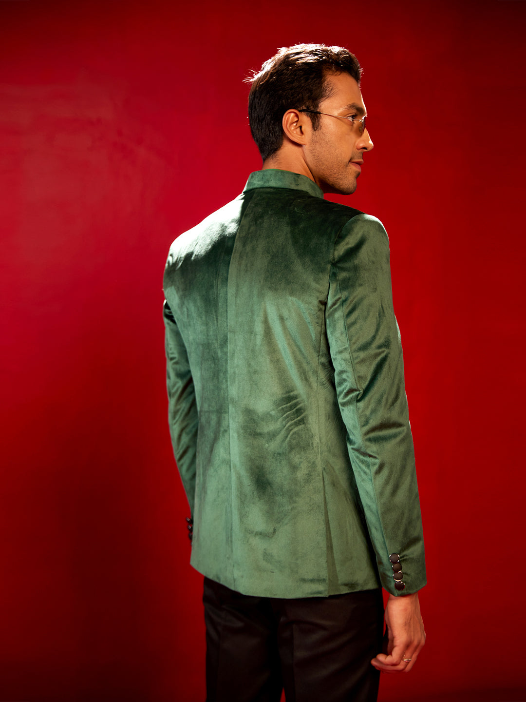 Men's Green Velvet Jodhpuri