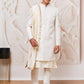 Men's Silk Blend Indowestern, Kurta Pyjama And Dupatta Set