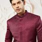 Men's Maroon Silk Blend Jodhpuri
