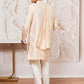 Men's Peach Cotton Blend Indowestern Pant And Dupatta Set