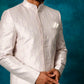 Men's Purple Imported Jacquard Indo With Kurta Pyjama Set