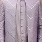 Men's Purple Solid Kurta Pant Set With Mirror Over Coat Combo Set