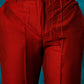 Men's Red Jacquard Indo Western With Maroon Viscose Kurta Pant Set
