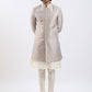 Men's Rose Gold And Gray Viscose Sherwani Set