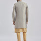 Men's Rose Gold And Gray Viscose Sherwani Set