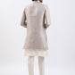Men's Rose Gold And Gray Viscose Sherwani Set