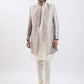Men's Rose Gold And Gray Viscose Sherwani Set