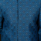 Men's Turquoise And Black Viscose Sherwani Set