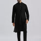 Men's Turquoise And Black Viscose Sherwani Set