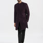 Men's Wine Silk Blend Sherwani Set