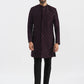 Men's Wine Silk Blend Sherwani Set