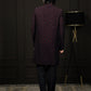 Men's Wine Silk Blend Sherwani Set