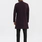 Men's Wine Silk Blend Sherwani Set
