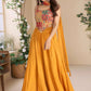 Mustard Silk Embroidered Choli Palazzo Set With Dupatta