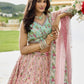 Pink- Tissue Fabric Sequins embroidery Semi-Stitched Lehenga & Unstitched Blouse With Dupatta