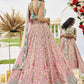 Pink- Tissue Fabric Sequins embroidery Semi-Stitched Lehenga & Unstitched Blouse With Dupatta