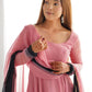 Alluring Pink Georgette Event Wear Anarkali Suit With Dupatta