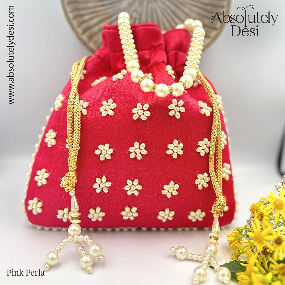Handmade Pearl Wedding Potli